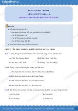 Đề kiểm tra học kì 1 Lịch sử và Địa lí 4 - Đề số 1